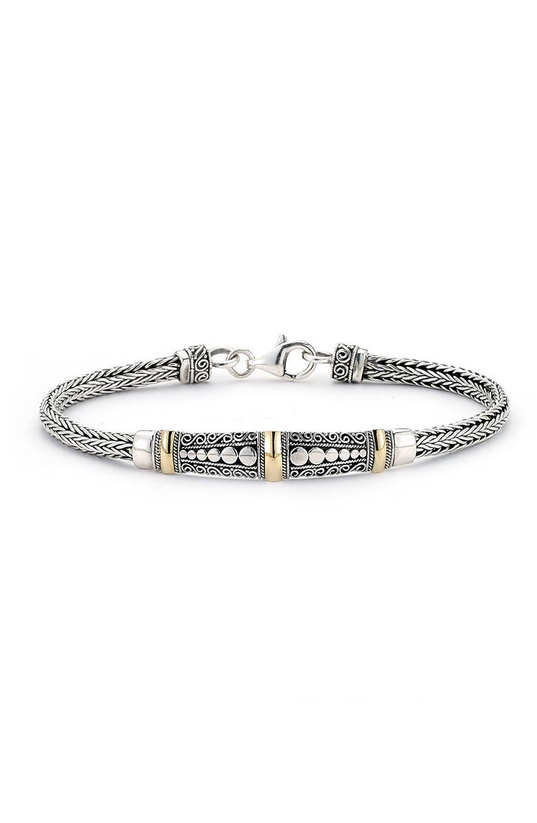 SAMUEL B. Sterling Silver & 18K Gold Tulang Naga Bar Bracelet, Main, color, Silver And Gold