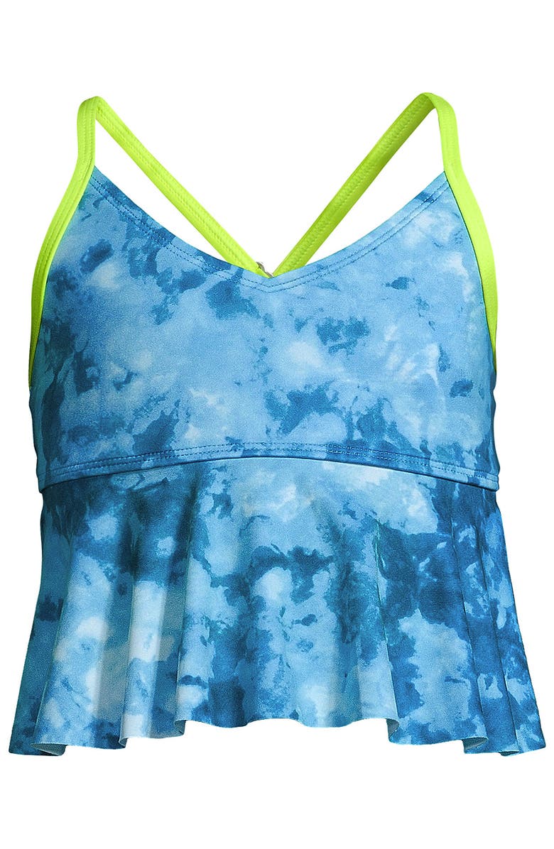 Lands' End Girls Ruffle Tankini Swimsuit Top, Alternate, color, 