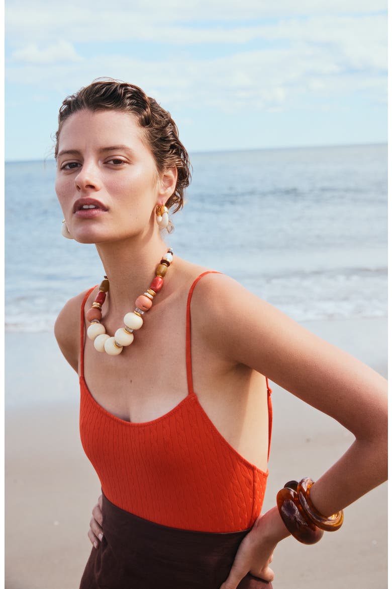 Ilios Bead Necklace, Alternate, color, BEIGE MULTI