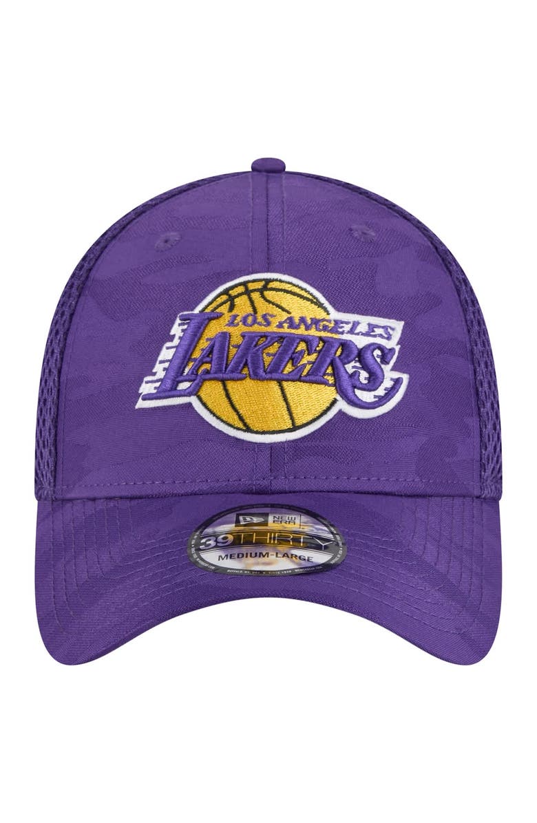 New Era Men's New Era Purple Los Angeles Lakers Subtle Camo 39THIRTY Flex Hat, Alternate, color, Purple