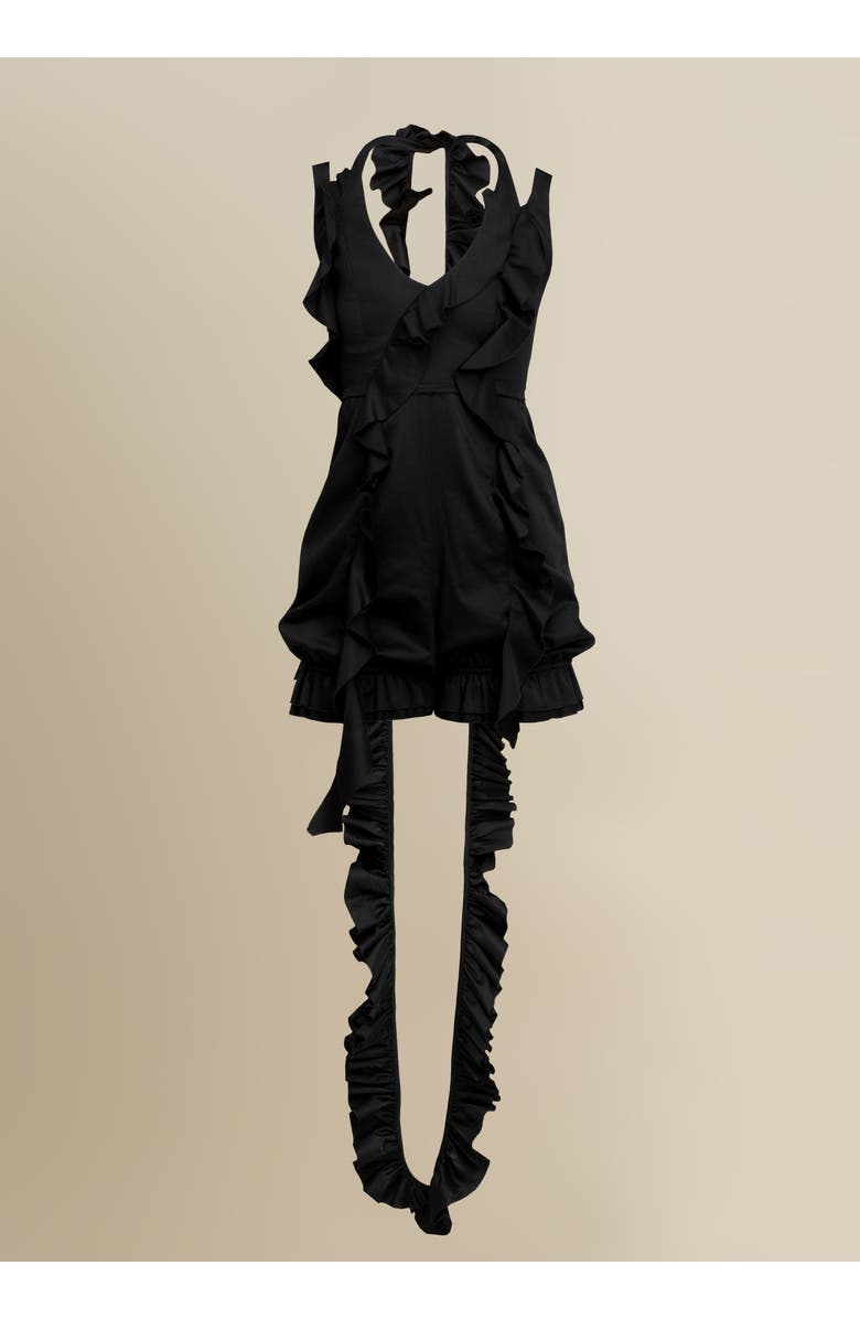 Contessa Mills Holland Adjustable Stretch Cotton Romper, Main, color, Black