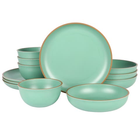 Rockabye 12 Piece Double Bowl Melamine Dinnerware Set