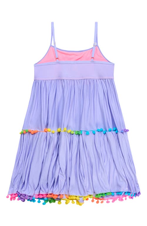 Shop Beach Lingo Kids' Pom Trim Tiered Cover-up Sundress