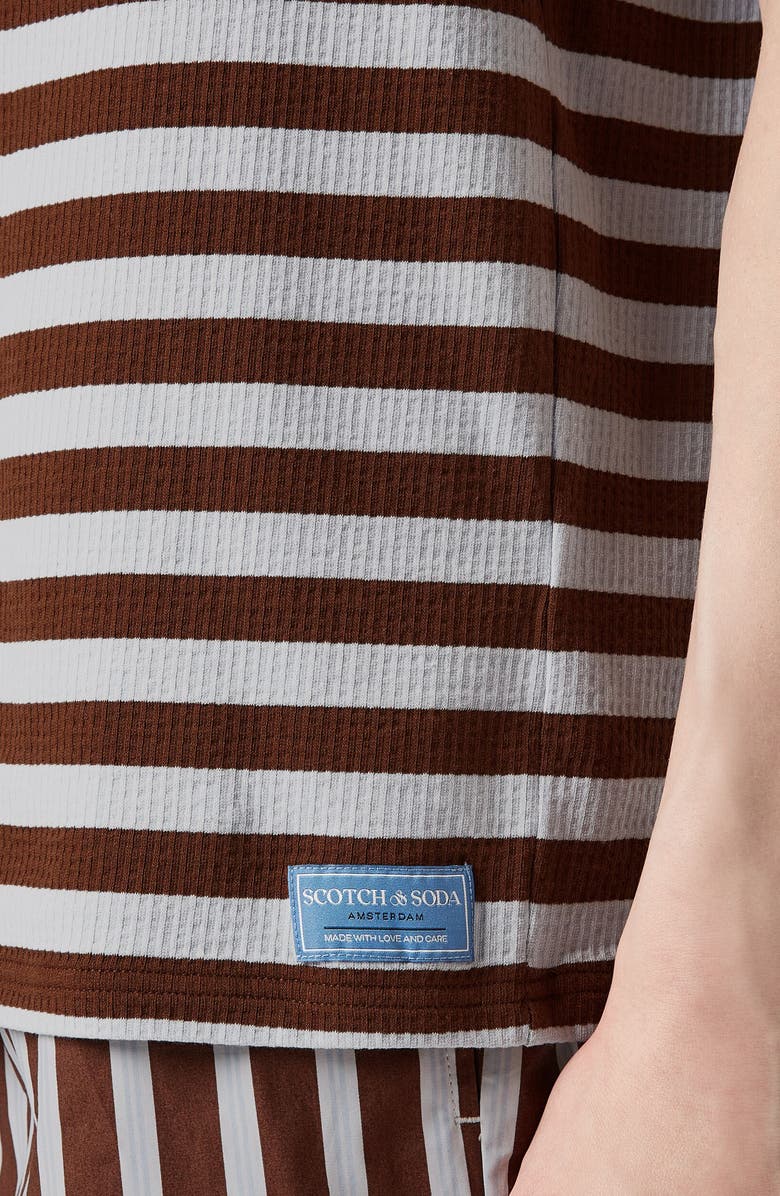 Scotch & Soda Relaxed Fit Waffle Stripe T-Shirt, Alternate, color, 