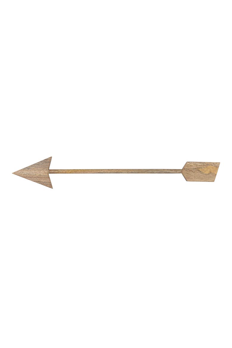 20-Inches Carved Mango Wood Arrow Wall Decor, Natural, Alternate, color, Natural