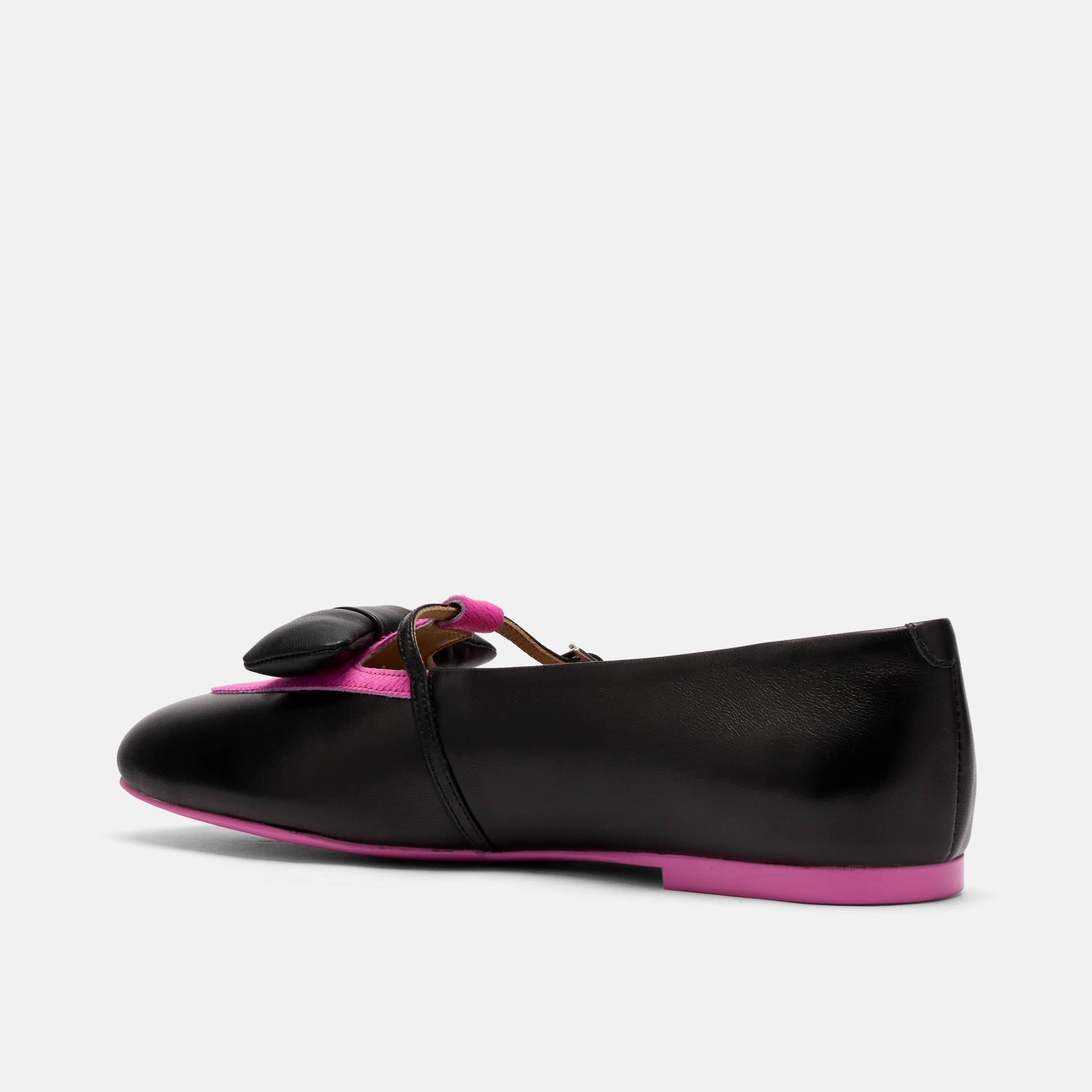 MARC NOLAN Mina Leather Mary Jane Flats, Alternate, color, Black/Magenta