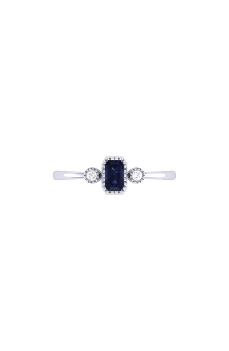 LuvMyJewelry Emerald Cut Sapphire & Diamond Birthstone Ring in 14K Gold, Alternate, color, 