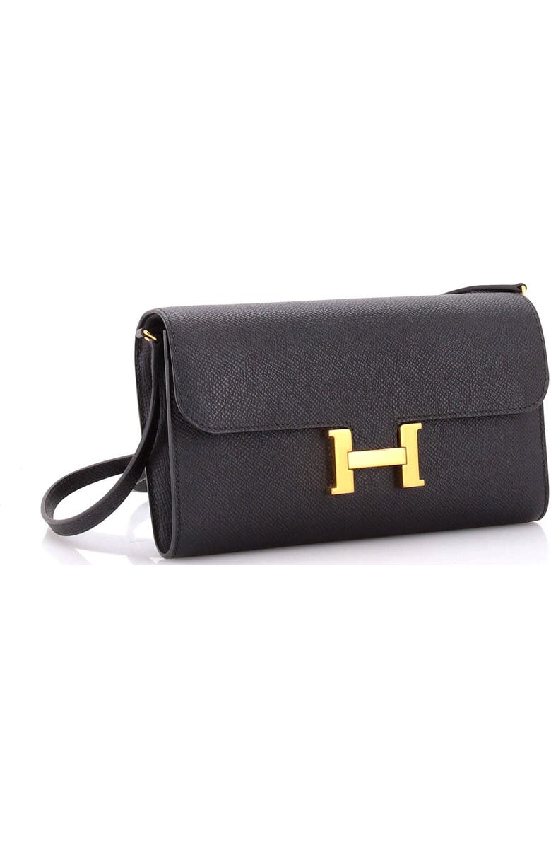 Pre-Owned Hermes Constance To Go Wallet Epsom, Alternate, color, Noir