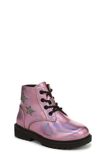 Blowfish Malibu Kids' Rene Metallic Combat Boot In Pink
