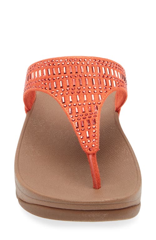 Fitflop Crystal Wedge Flip Flop In Fire Red