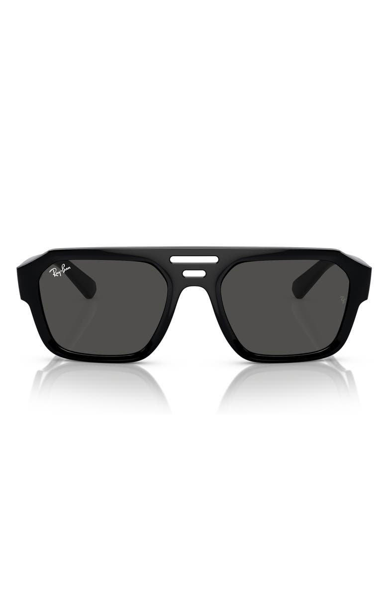 Ray-Ban Corrigan Irregular 54mm Rectangular Sunglasses, Alternate, color, Dark Grey