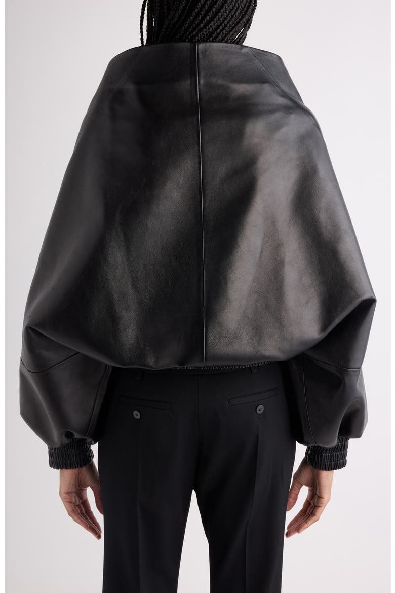 Folded Leather Wrap Jacket, Alternate, color, 1000 BLACK