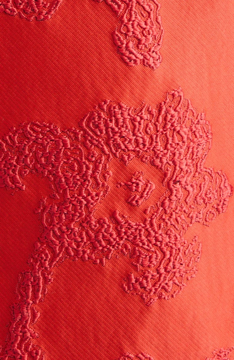 Emilia Wickstead Labrina Bouclé Floral Jacquard Sleeveless Column Gown, Alternate, color, Red