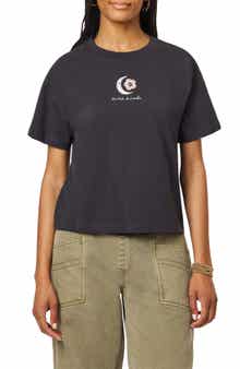 Scotch & Soda Dyed Boxy Crop Graphic T-Shirt