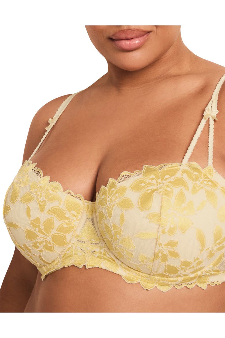 Mellody Push Up Balconette Bra, Alternate, color, Light yellow