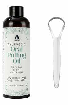 Ayurvedic Oral Pulling Oil & Tongue Scraper Set