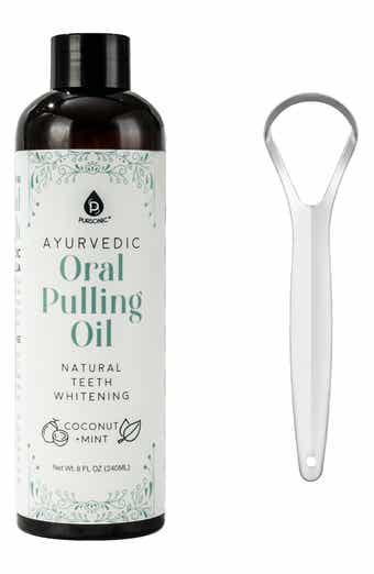 Ayurvedic Oral Pulling Oil & Tongue Scraper Set
