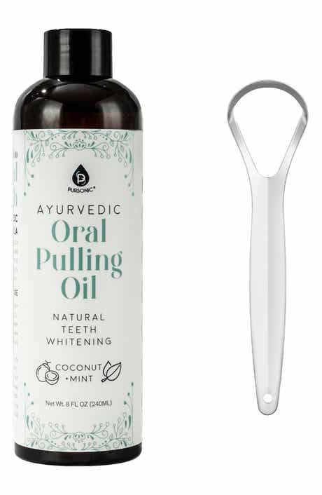 Ayurvedic Oral Pulling Oil & Tongue Scraper Set