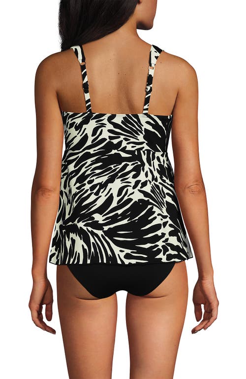 LANDS' END LANDS' END ADJUSTABLE SCOOP NECK FLUTTER TANKINI TOP