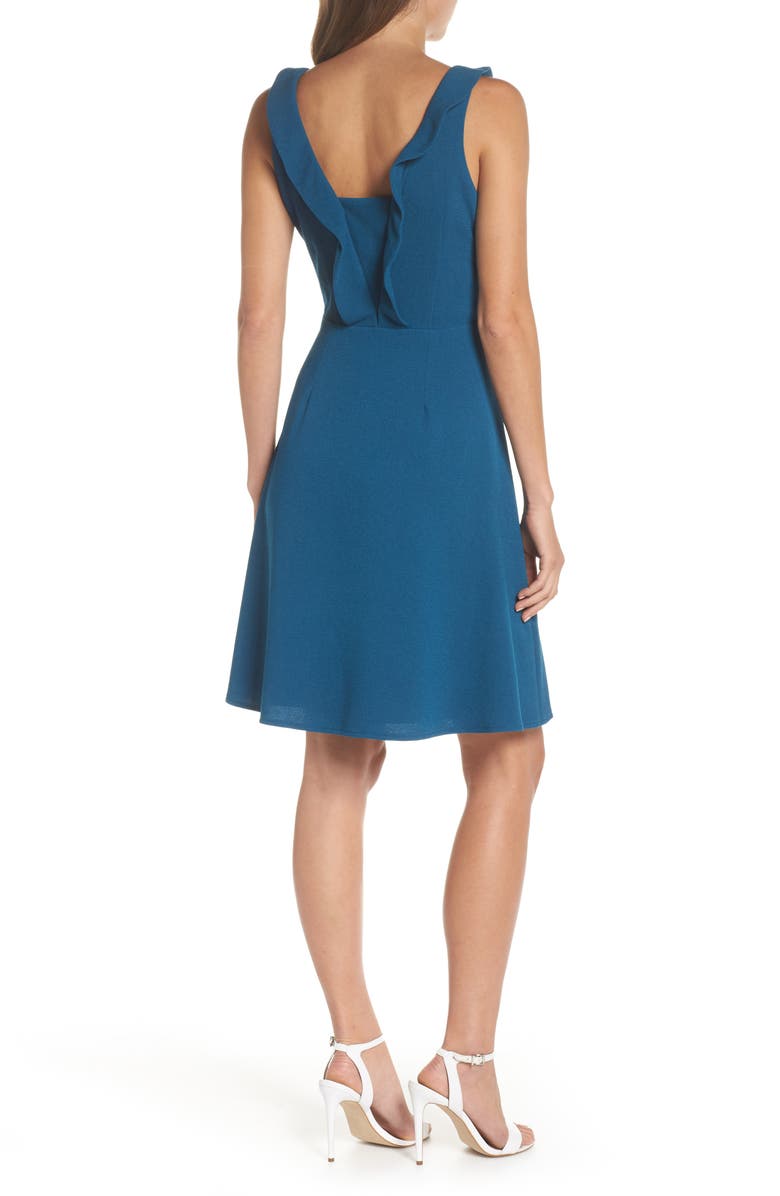 Maggy London Ruffle Neck Dress, Alternate, color, 