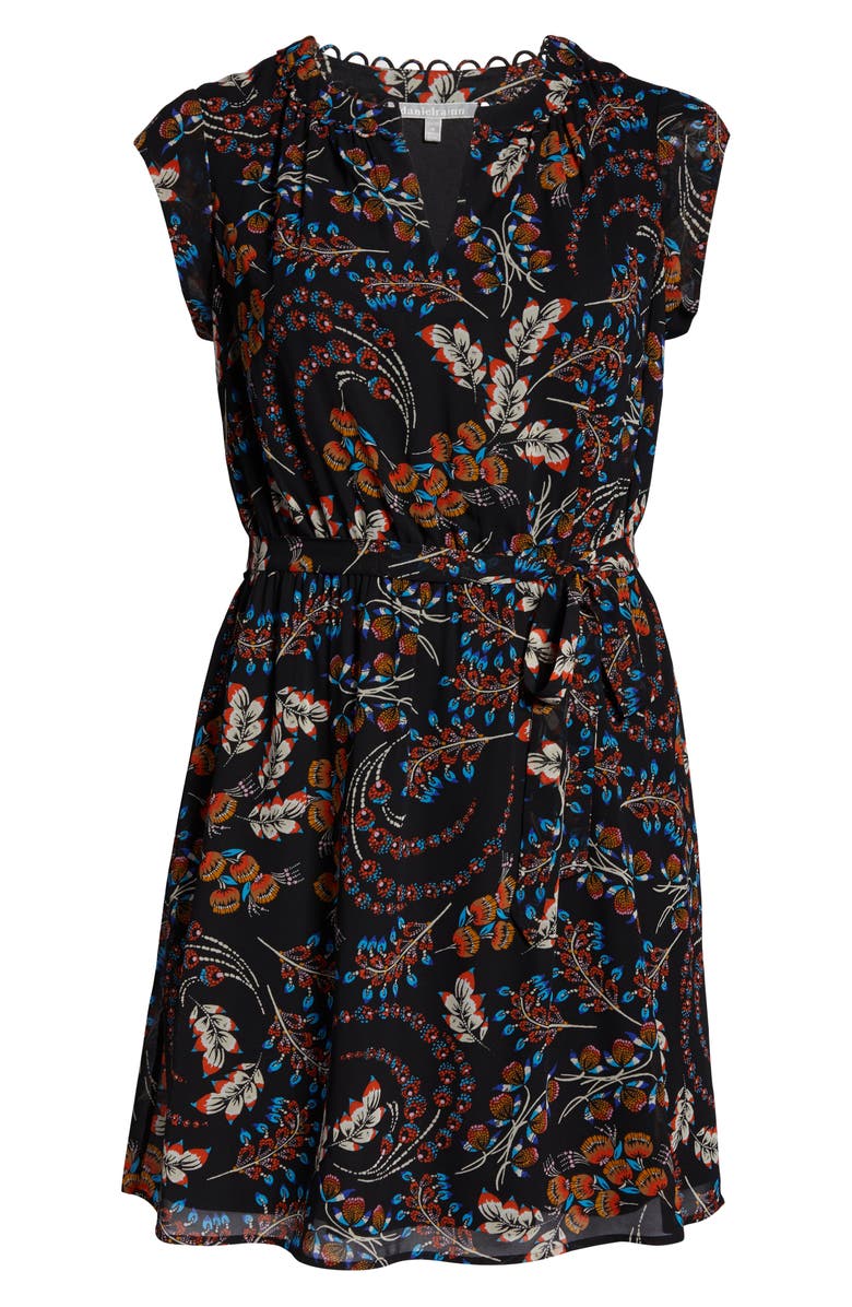 DR2 by Daniel Rainn Daniel Rainn Printed Tie Waist Dress, Alternate, color, 