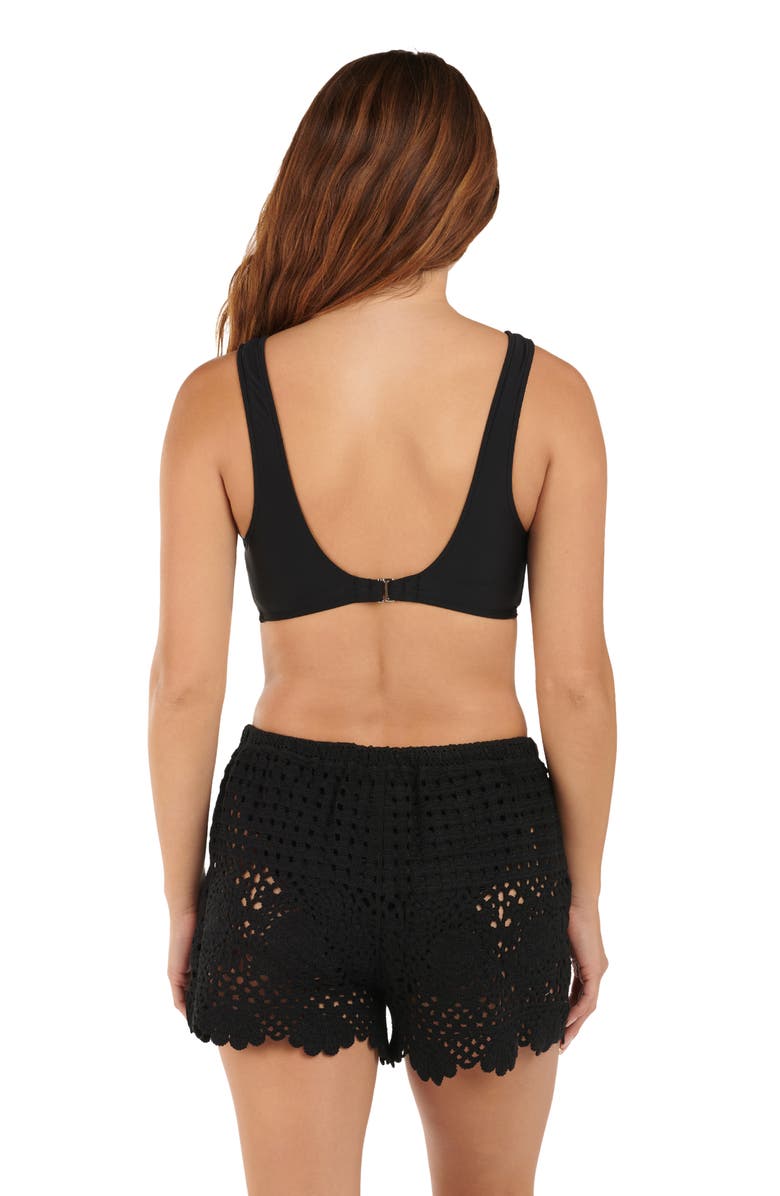 Citrus Crochet Cover-Up Shorts, Alternate, color, Black