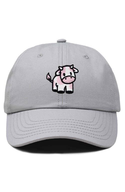 Dalix Strawberry Cow Embroidered Cap In Gray