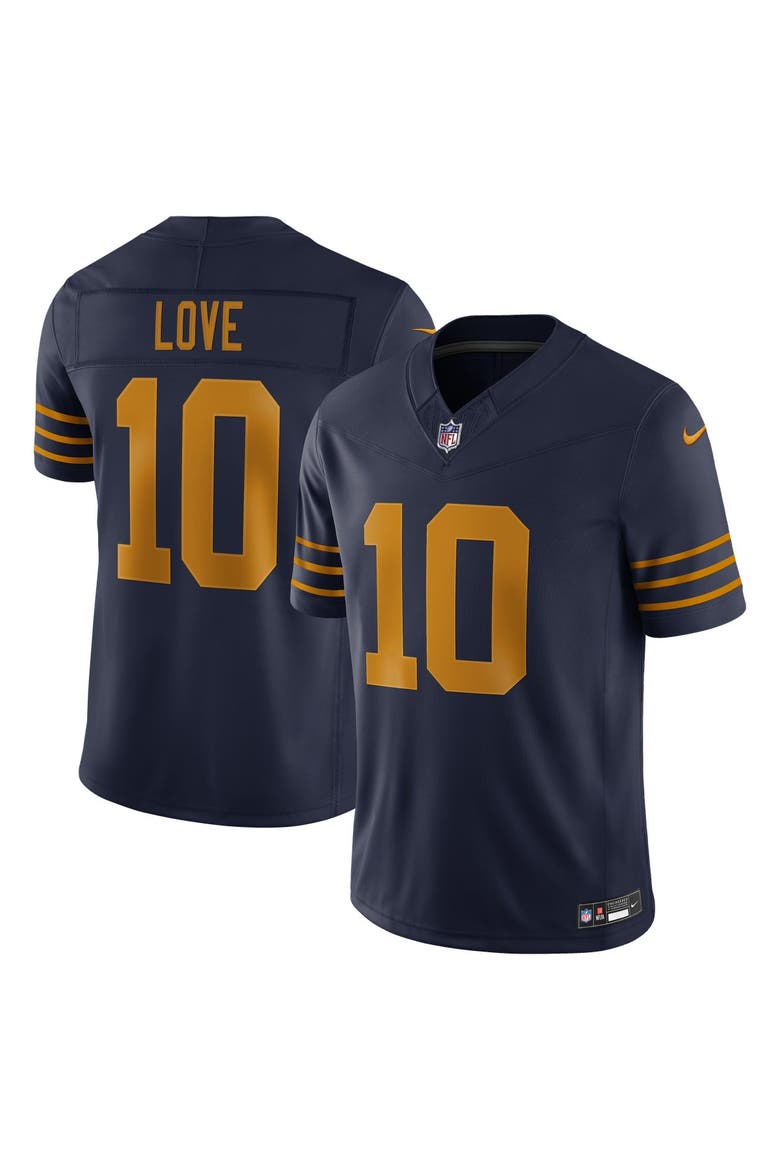 Men's Nike Jordan Love Navy Green Bay Packers Alternate Vapor F.U.S.E. Stitched Limited Jersey, Main, color, Navy
