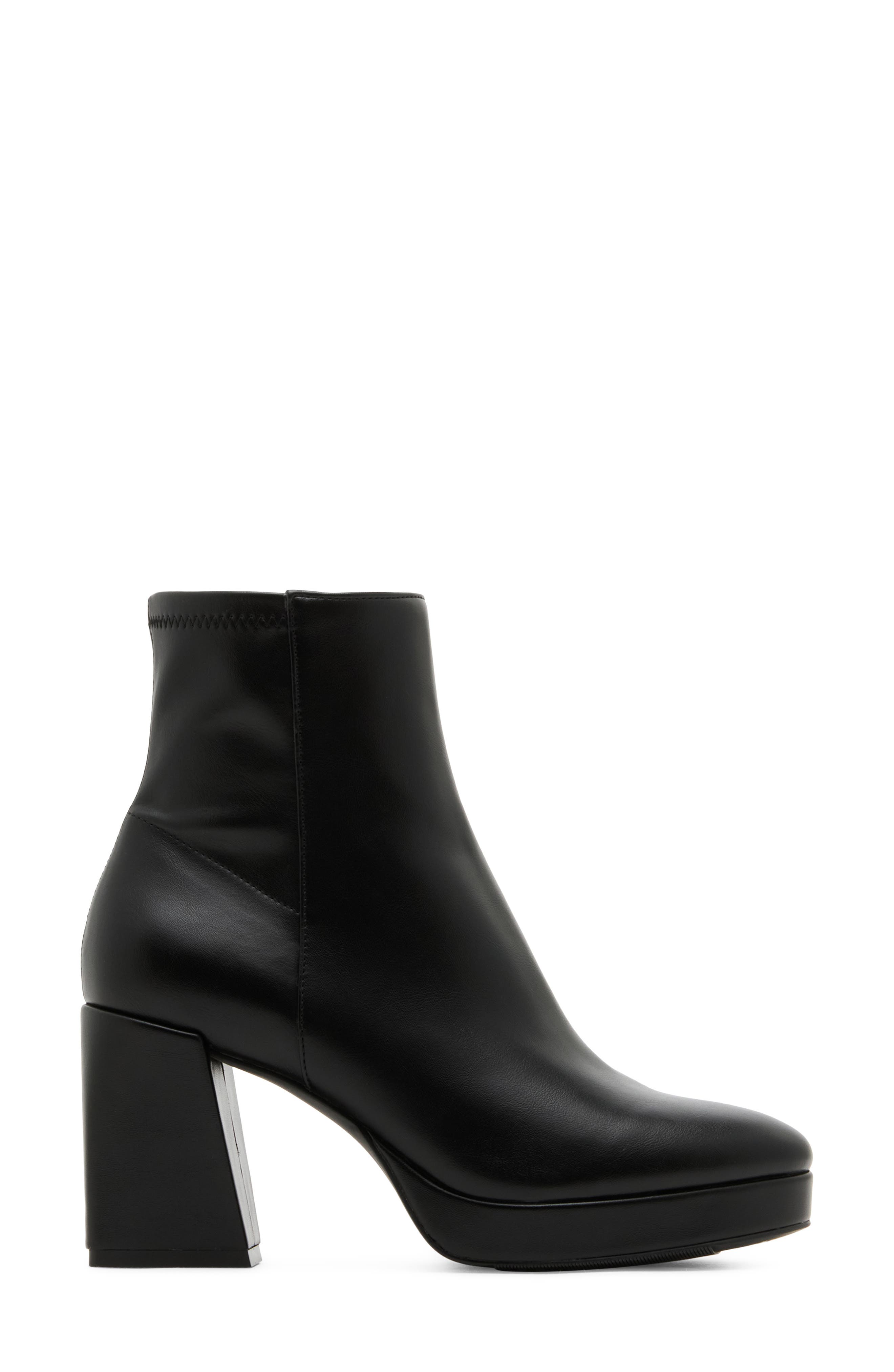 Akakara Faux Leather Bootie, Alternate, color, BLACK SMOOTH