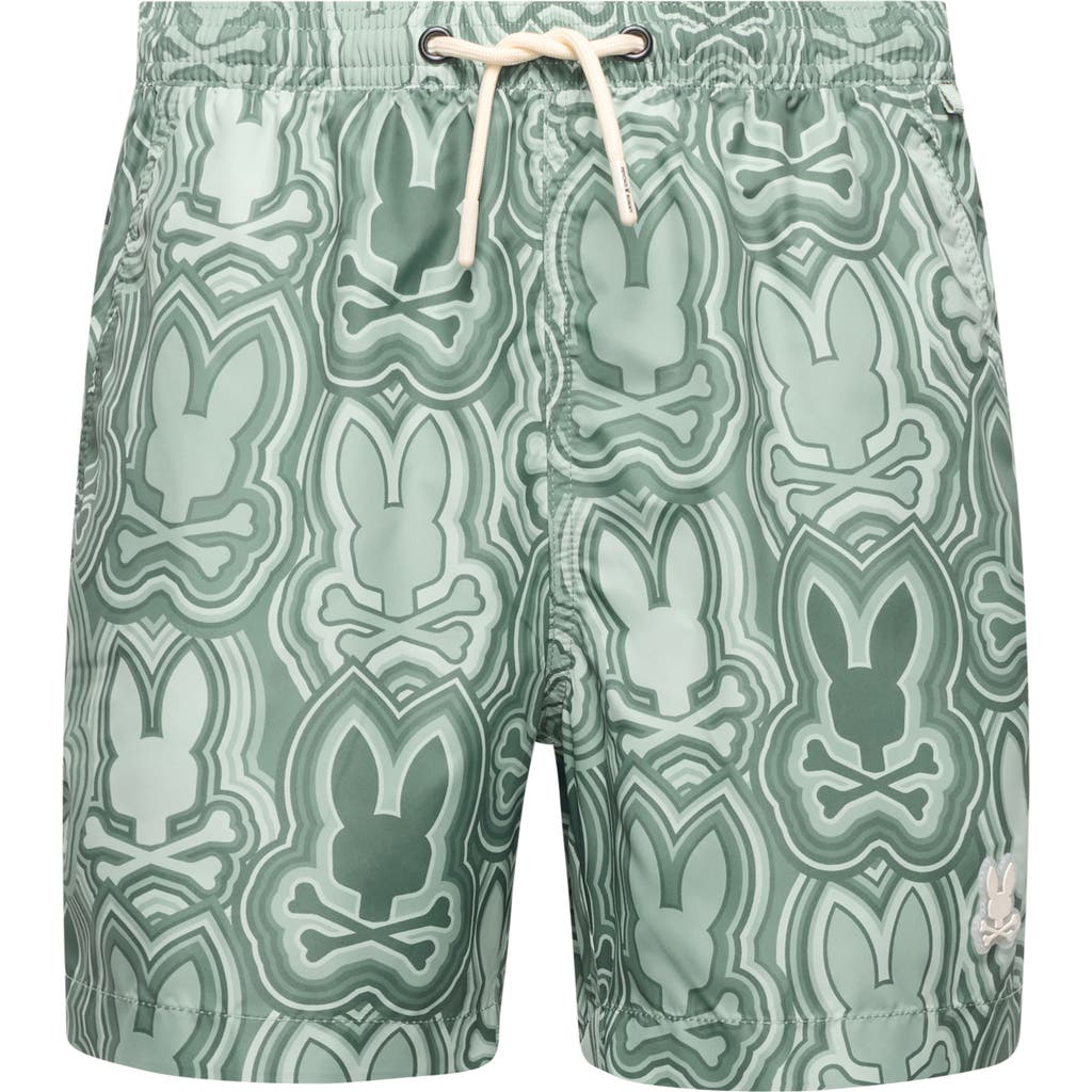 Psycho Bunny Kids' Chuck Print Swim Trunks