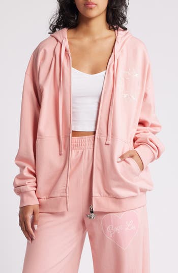 BOYS LIE Still Blushing Harley Cotton Zip-Up Hoodie | Nordstrom