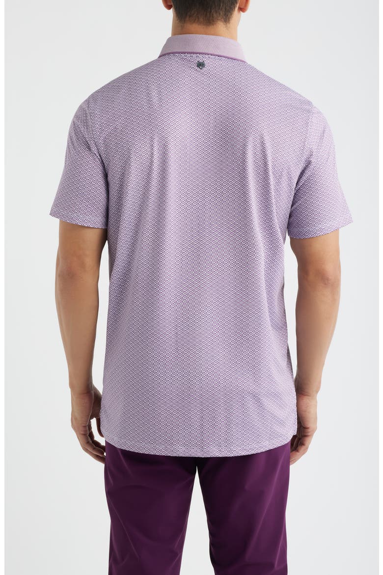 Guardian Geo Print Performance Button-Down Golf Polo, Alternate, color, FIG