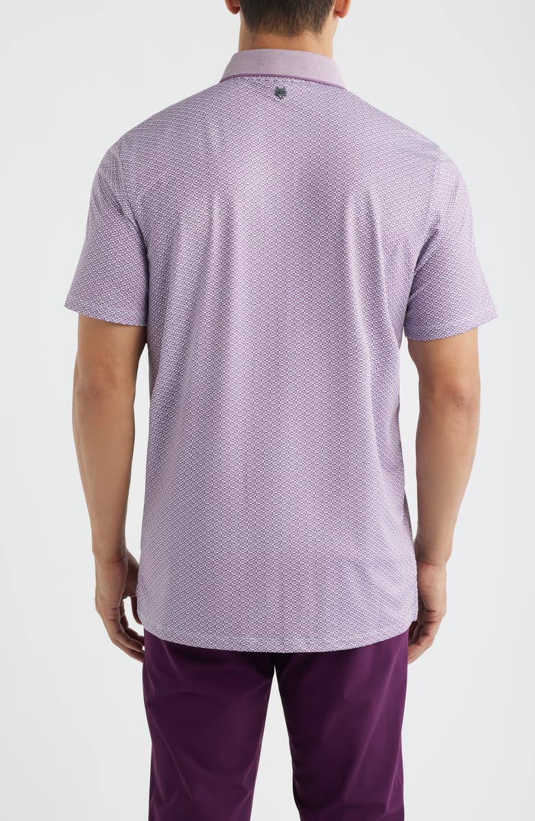 Greyson Guardian Geo Print Performance Button-Down Golf Polo, Alternate, color, Fig