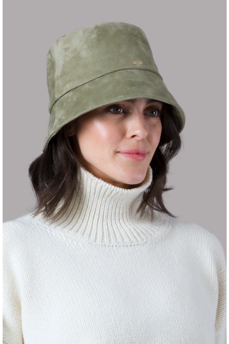 Yuki Suede Bucket Hat, Alternate, color, KHAKI
