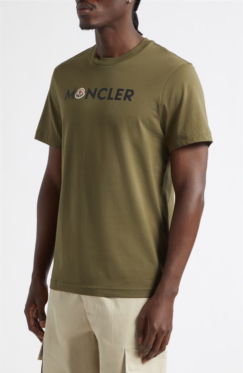 Moncler Logo Patch Graphic T-Shirt, Alternate, color, Olive Night