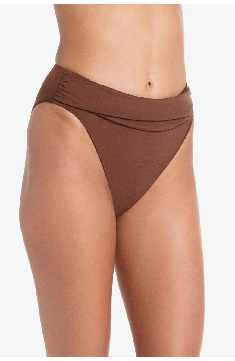 HELEN JON Shirred Bottom, Alternate, color, Textured Chocolate Brown