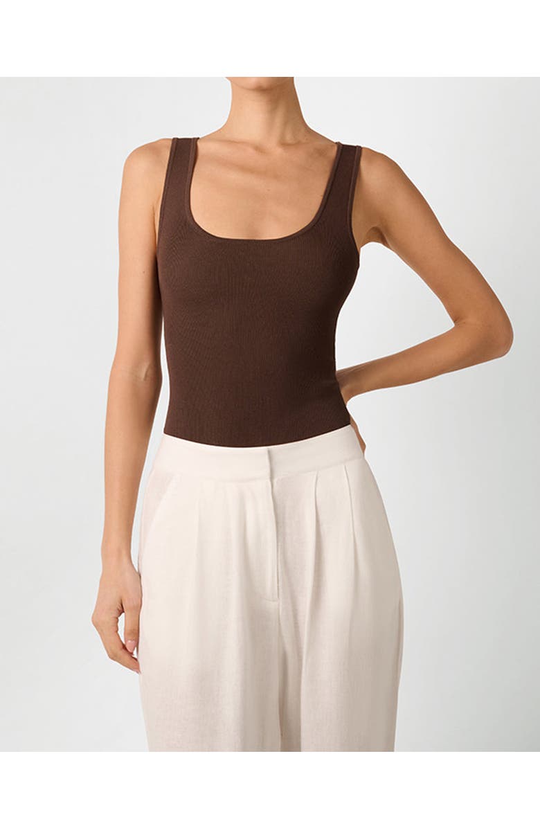 WeWoreWhat Scoop Top, Alternate, color, Chestnut