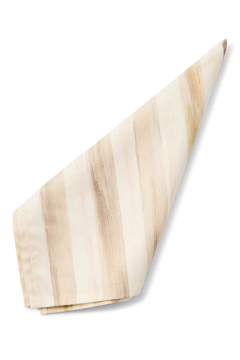 Mocha Stripe Print Napkin, Main, color, MOCHA