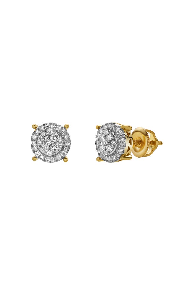 LuvMyJewelry Oralith 10K Yellow Gold Cluster Diamond Unisex Earrings - 0.24 Cts, Alternate, color, 10K Yellow Gold