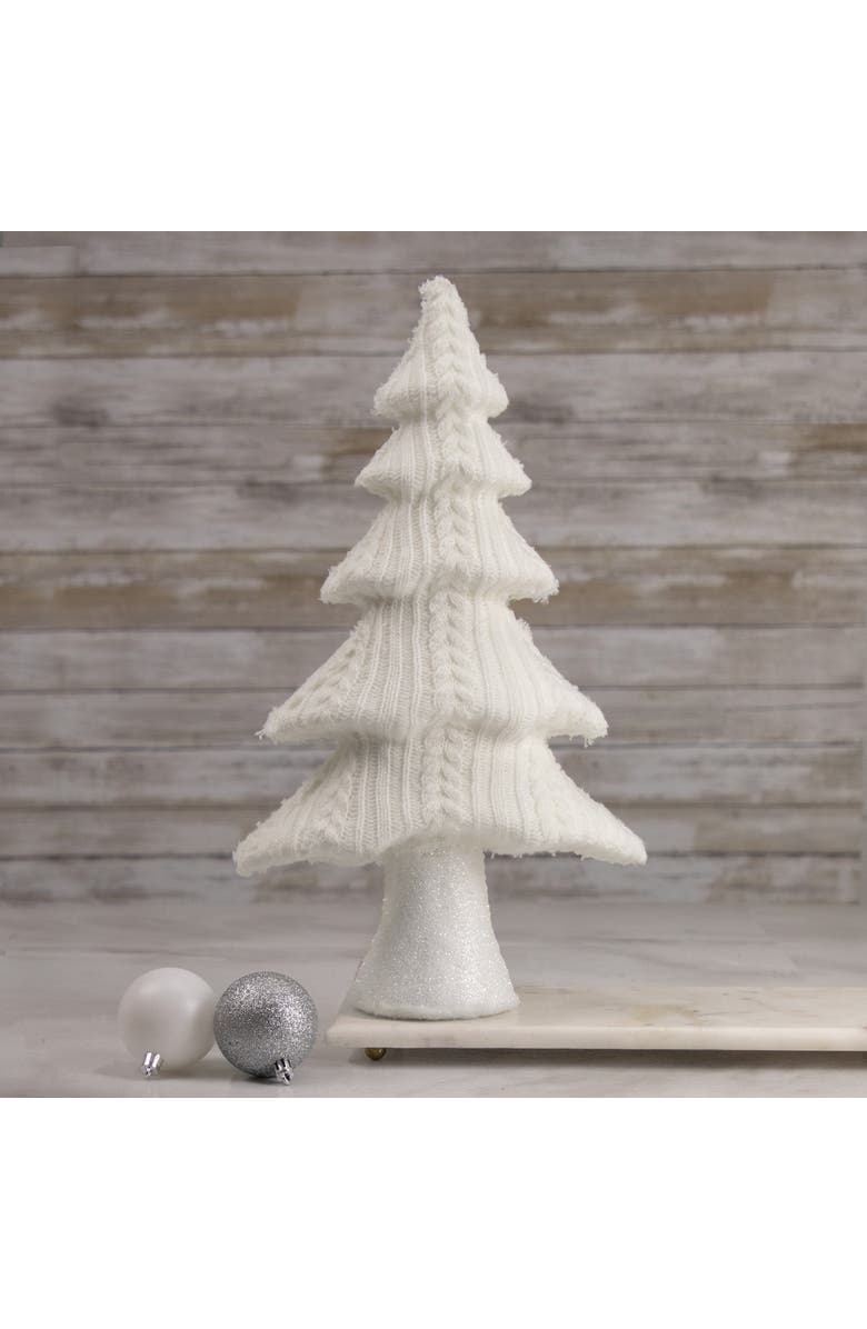 Northlight Cable Knit Christmas Tree Decoration - 16.75" - Cream, Alternate, color, Ivory