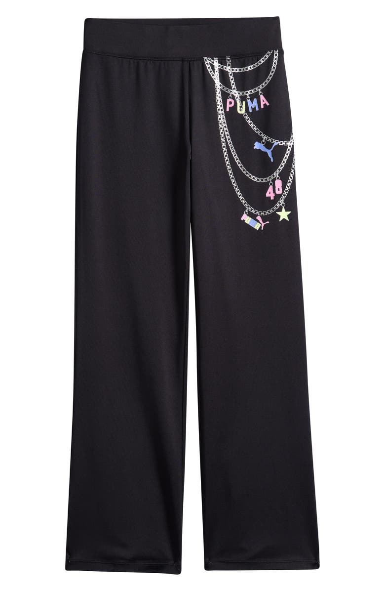 PUMA Kids' Charmed Pack Wide Leg Pants, Main, color, Black