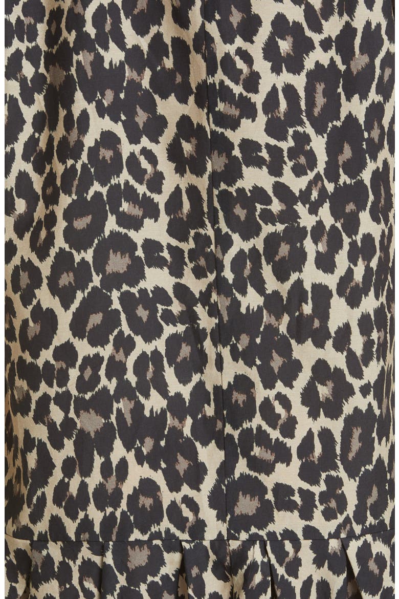 Cheetah Print Ruffle Cotton Voile Shift Dress, Alternate, color, CHEETAH