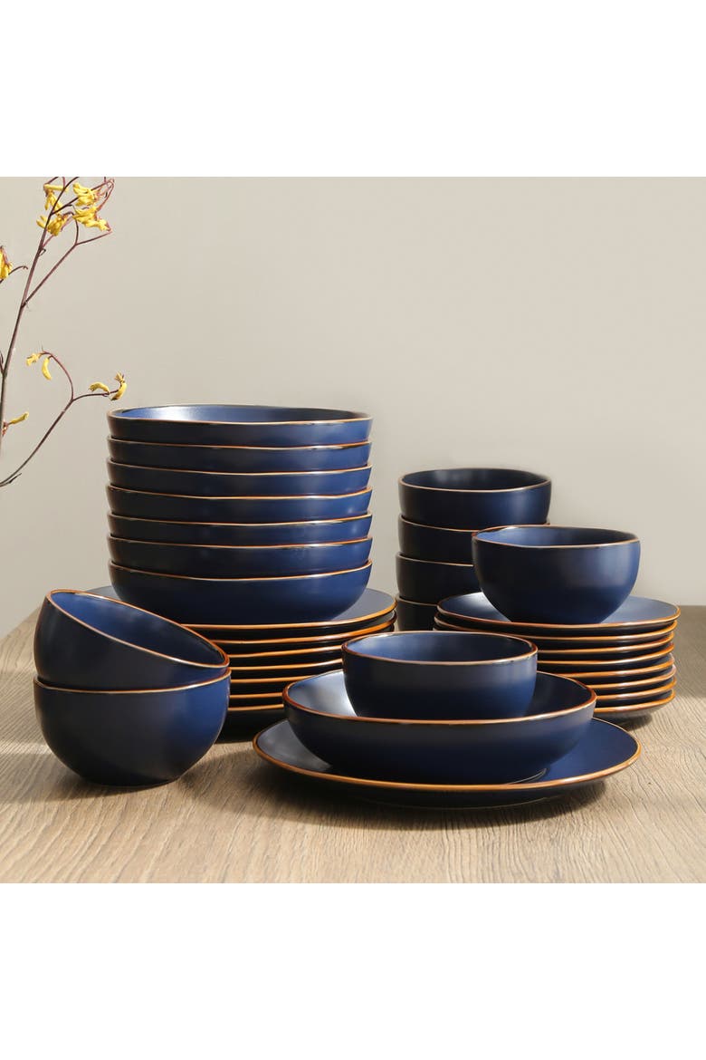 Brasa Stoneware 16-Piece Dinnerware Set, Alternate, color, Blue