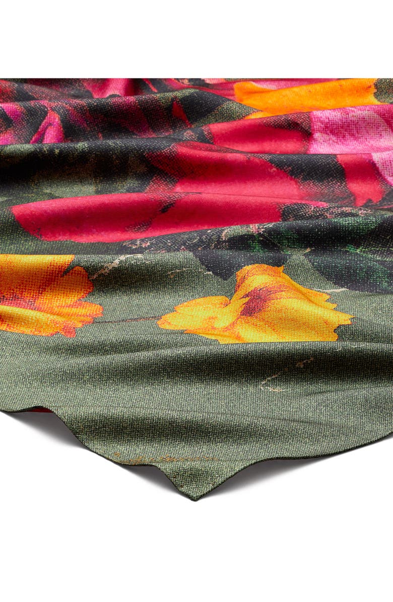 Tory Burch Photo Flowers Silk Scarf, Alternate, color,
