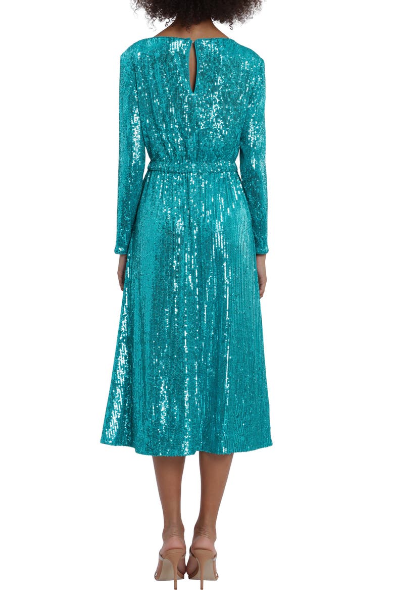 Maggy London Long Sleeve Sequin Blouson Dress, Alternate, color, 