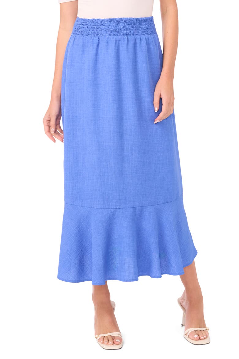 Smocked Waist Maxi Skirt, Main, color, SAPPHIRE BLUE