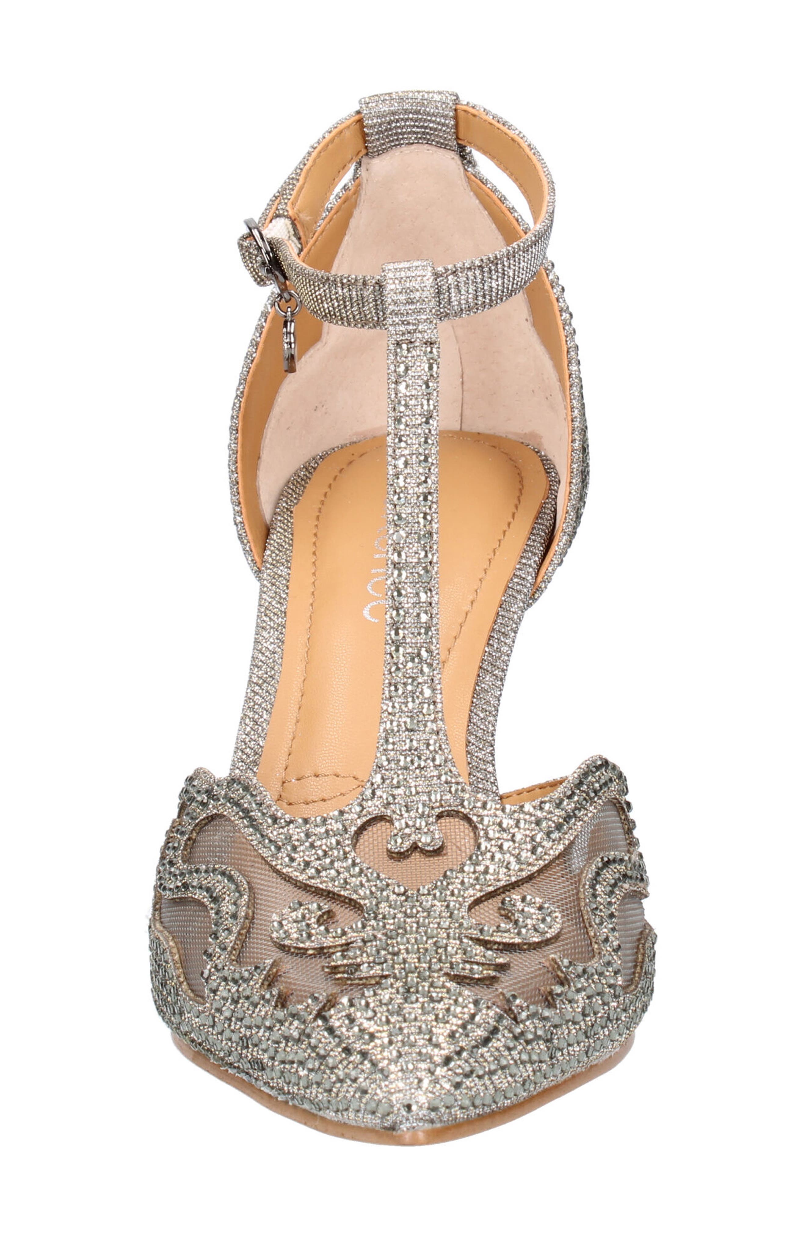 Lisha Rhinestone Pointed Toe Pump, Alternate, color, PEWTER