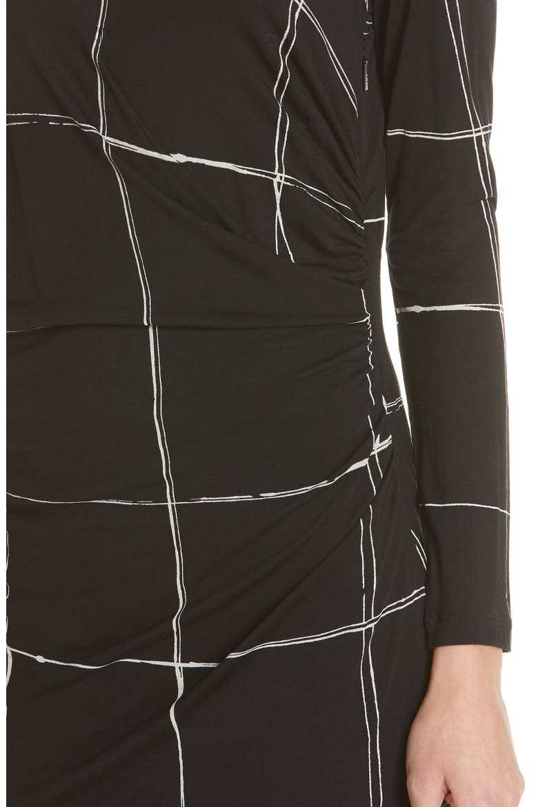 Esetta Windowpane Sheath Dress, Alternate, color, DRAWING LINE BLACK