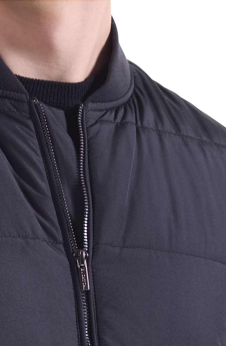 Bugatchi Tweed Jacket with Removable Quilted Vest, Alternate, color, Black