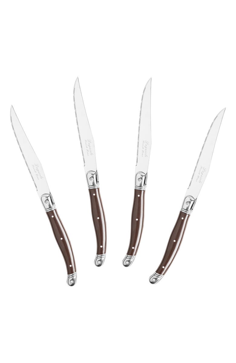 FRENCH HOME Laguiole Steak Knife - Set of 4, Alternate, color, Chocolate Brown